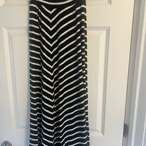 Black and White Striped Women's Skirt